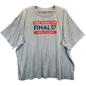 Florida Panthers Men 6XL 2024 Stanley Cup Final Fanatics Team Issued Gray Tshirt